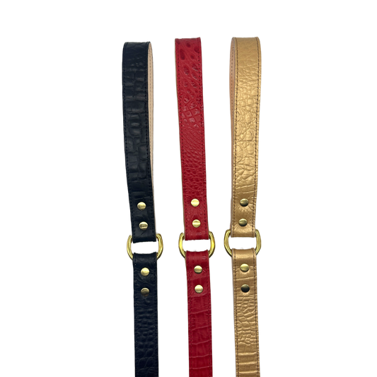 Croc Leather Dog Leashes